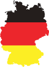 Deutschlandkarte in Nationalfarben